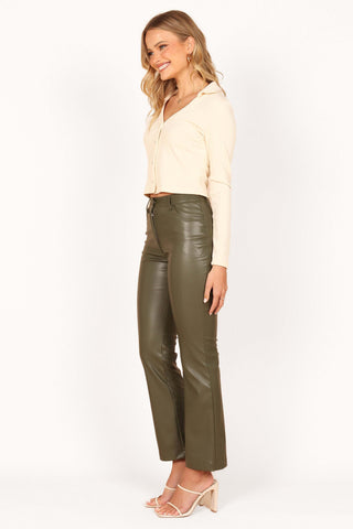 Ashley Faux Leather Pants - Olive - XL - Image 32