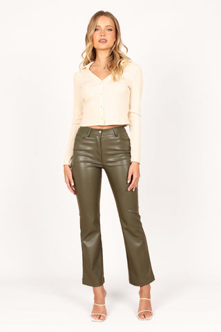 Ashley Faux Leather Pants - Olive - XL - Image 29
