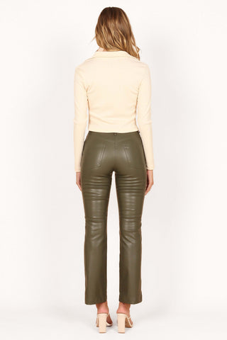 Ashley Faux Leather Pants - Olive - XL - Image 31