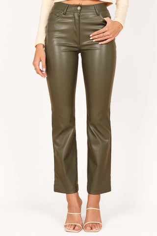 Ashley Faux Leather Pants - Olive - XL - Image 34