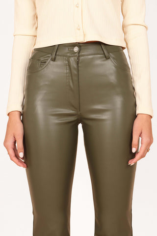 Ashley Faux Leather Pants - Olive - XL - Image 35
