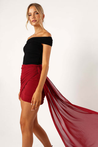Night Lover Mini Skirt - Merlot - XL - Image 33