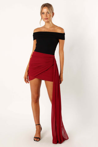 Night Lover Mini Skirt - Merlot - XL - Image 34
